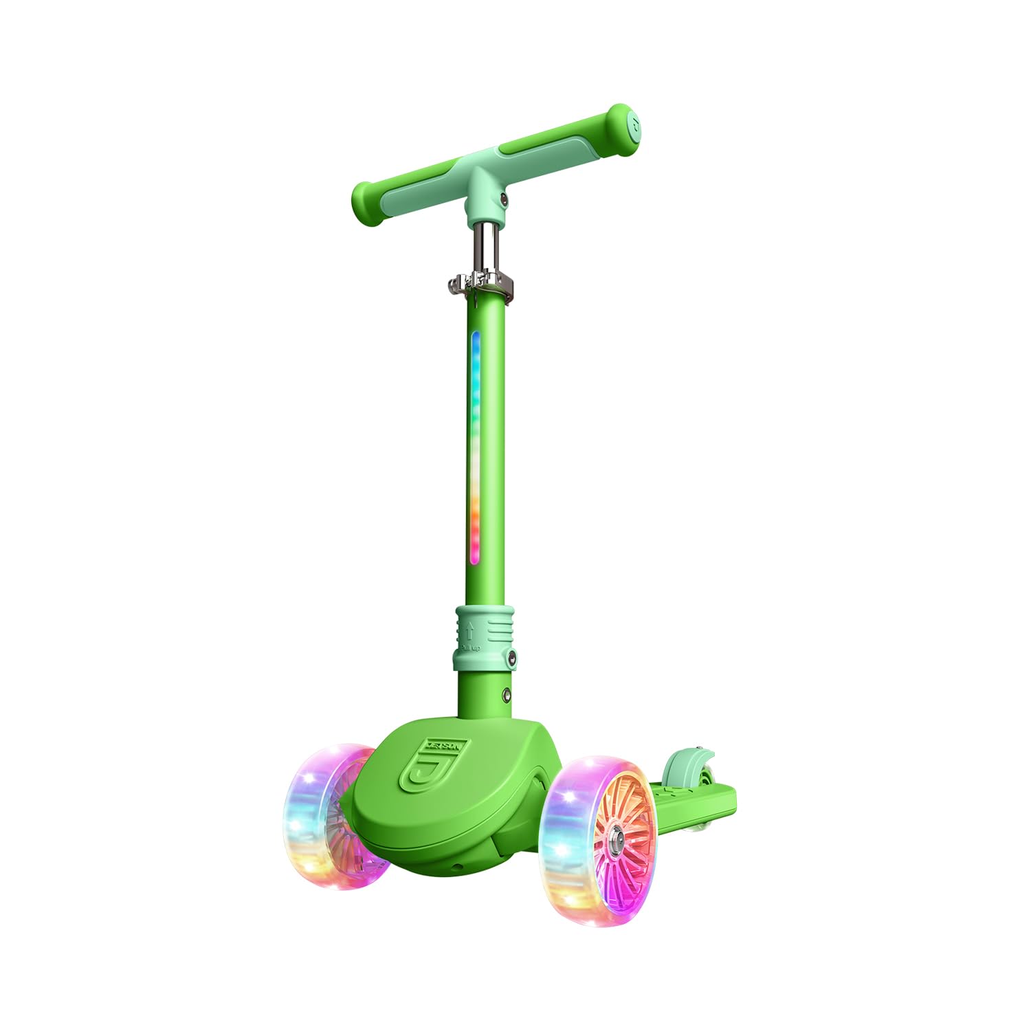 Jetson 3-Wheel Light-Up Kick Scooter, Lights on Stem & Wheels, Height Adjustable Handlebar, Rear Brake, Foldable, Ages 3+
