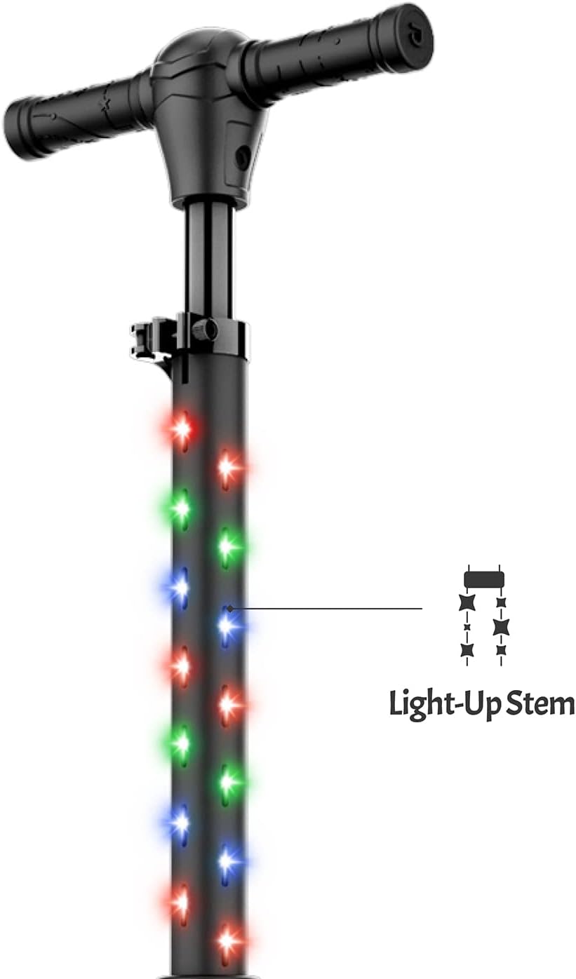 Jetson 3-Wheel Light-Up Kick Scooter, Lights on Stem & Wheels, Height Adjustable Handlebar, Rear Brake, Foldable, Ages 3+