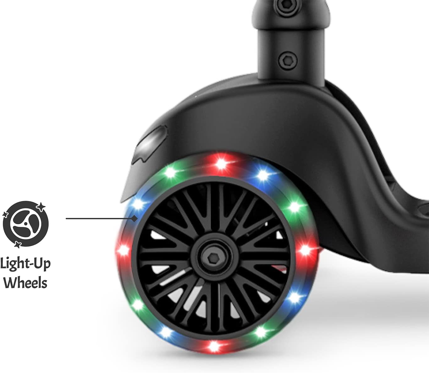 Jetson 3-Wheel Light-Up Kick Scooter, Lights on Stem & Wheels, Height Adjustable Handlebar, Rear Brake, Foldable, Ages 3+