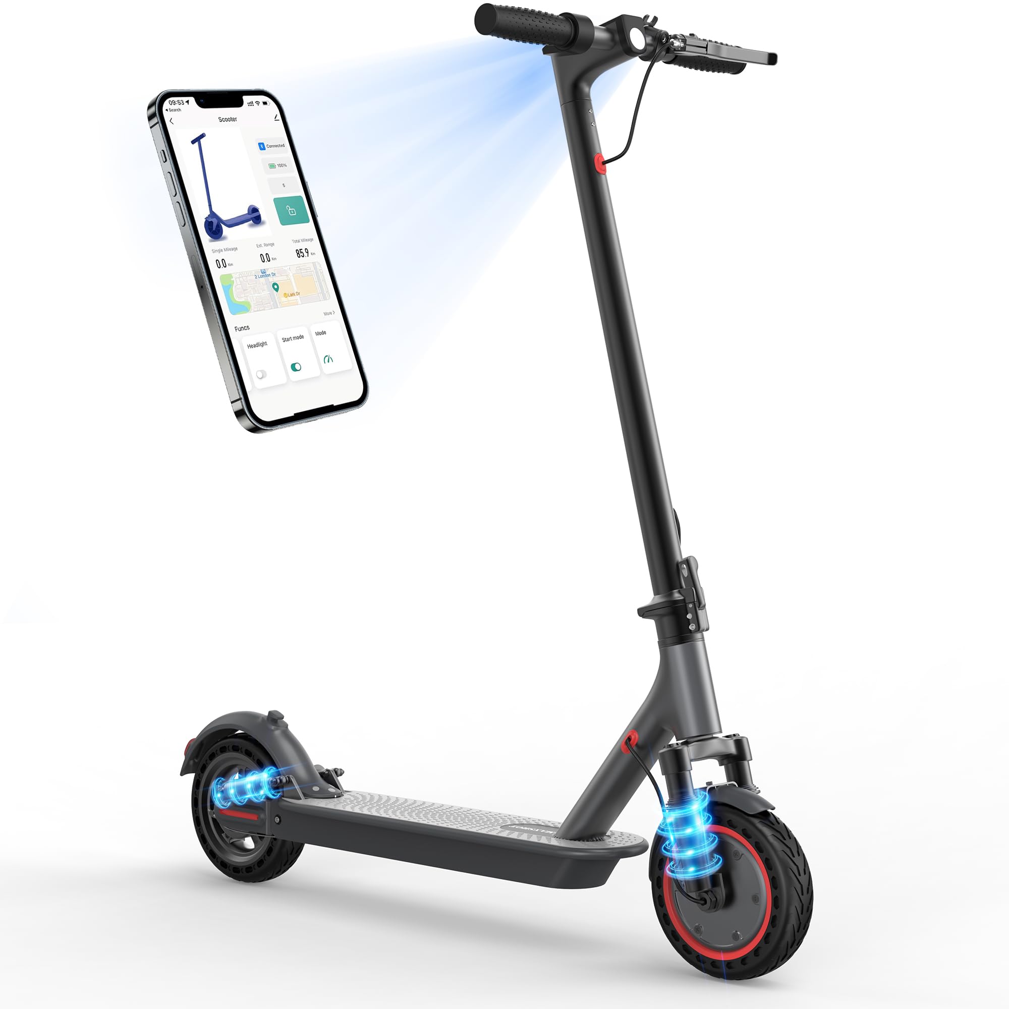 Electric Scooter for Adults, 8.5/10/14" Tires, 19/22Mph, 350W/500W Motor, 21-28 Miles Range, Folding E-Scooter with Dual Suspension,APP(V1/SPRO/MAX/PRO/X1/X1PRO)