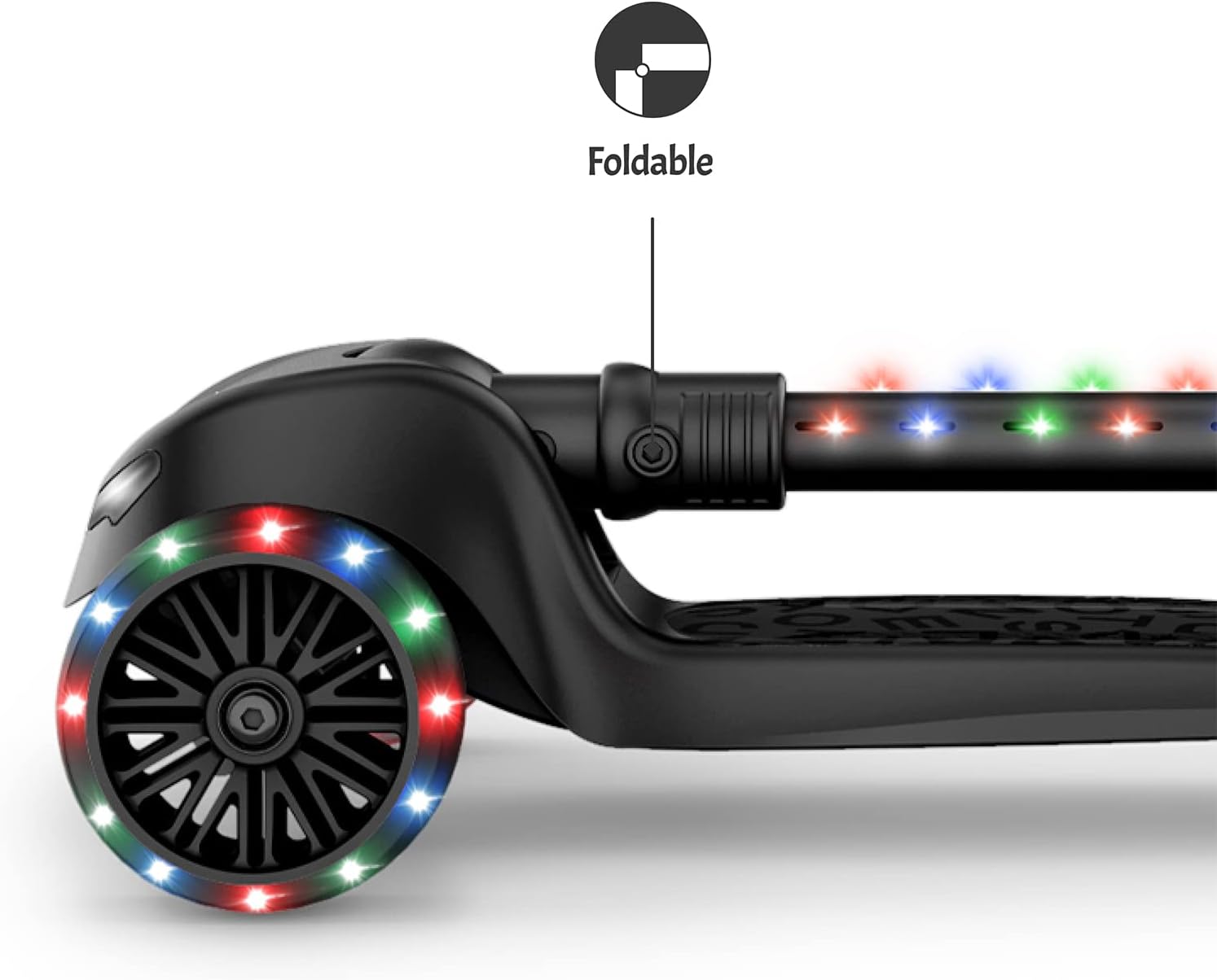 Jetson 3-Wheel Light-Up Kick Scooter, Lights on Stem & Wheels, Height Adjustable Handlebar, Rear Brake, Foldable, Ages 3+