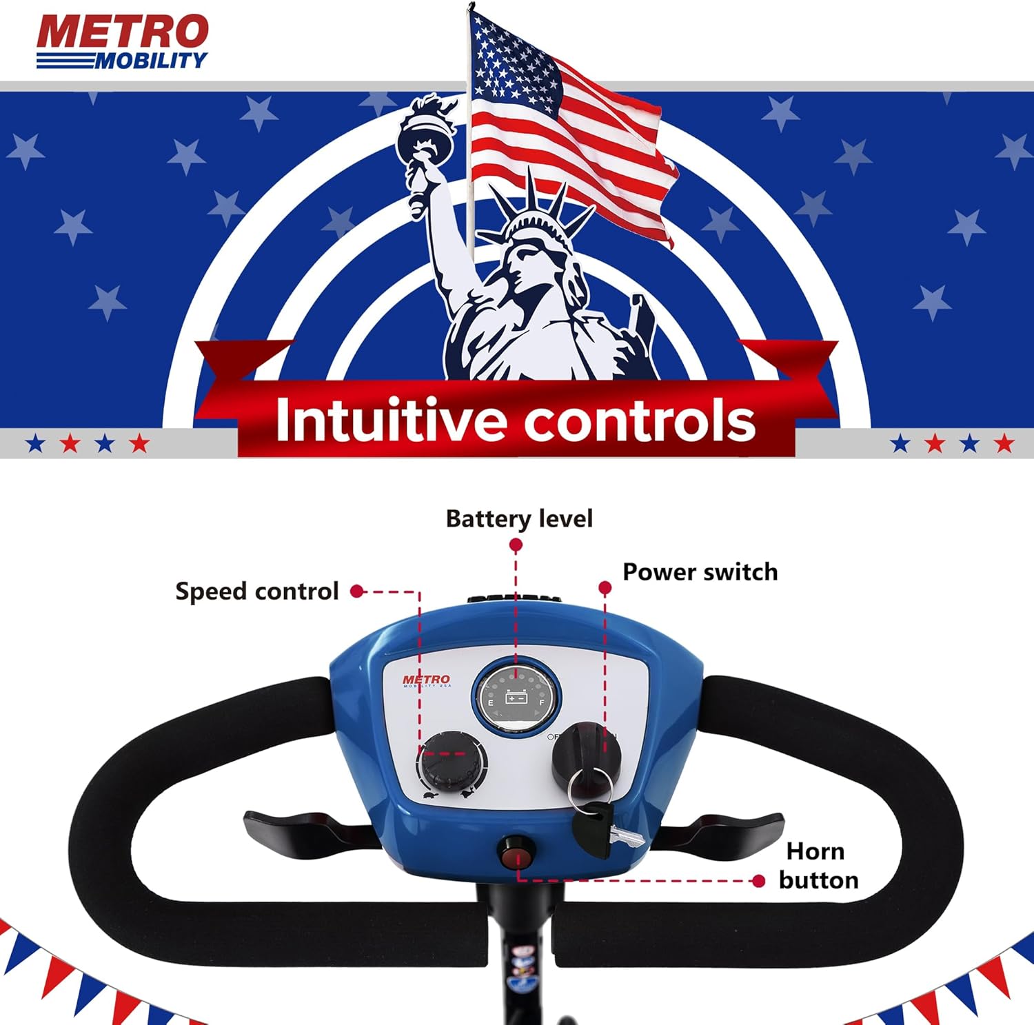 Folding Mobility Scooter for Seniors 4 Wheel Scooter for Adults Electric Medical Scooter Compact for Travel - Electric Powered Wheelchair Device - Compact Heavy Duty Mobile (Light Blue)