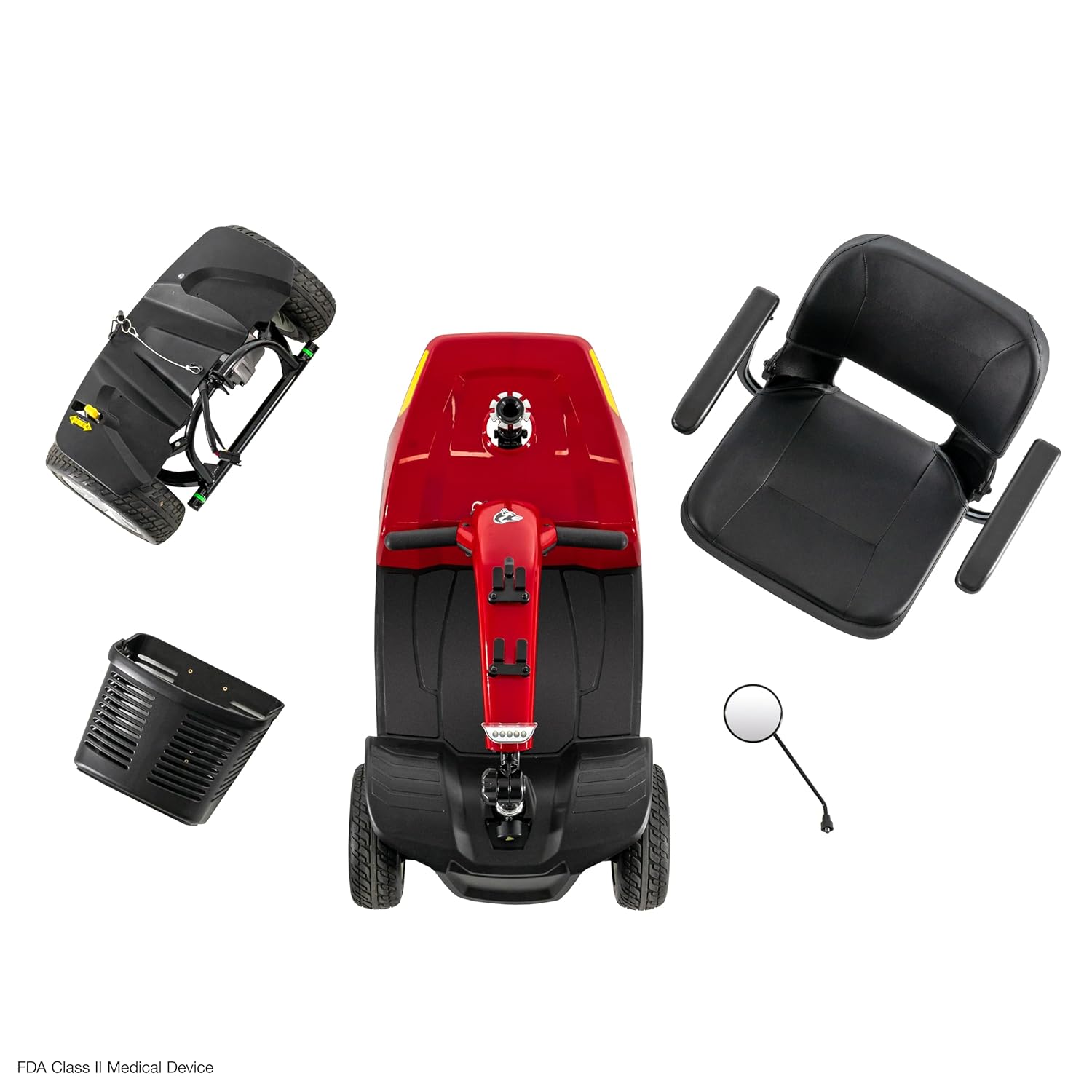 Rascal Conquest 4-Wheel Heavy-Duty Outdoor Mobility Scooter, Weather-Resistent, Long-Range Battery-Powered Electric Travel, 350lb Capacity, Battery Incl