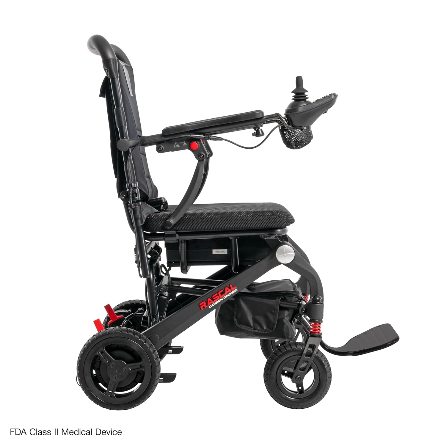 Rascal Carbon Cruiser Battery-Powered Electric Folding Wheelchair, Smooth-Glide Premium Suspension, Joystick Navigation, Lightweight, Portable, Compact