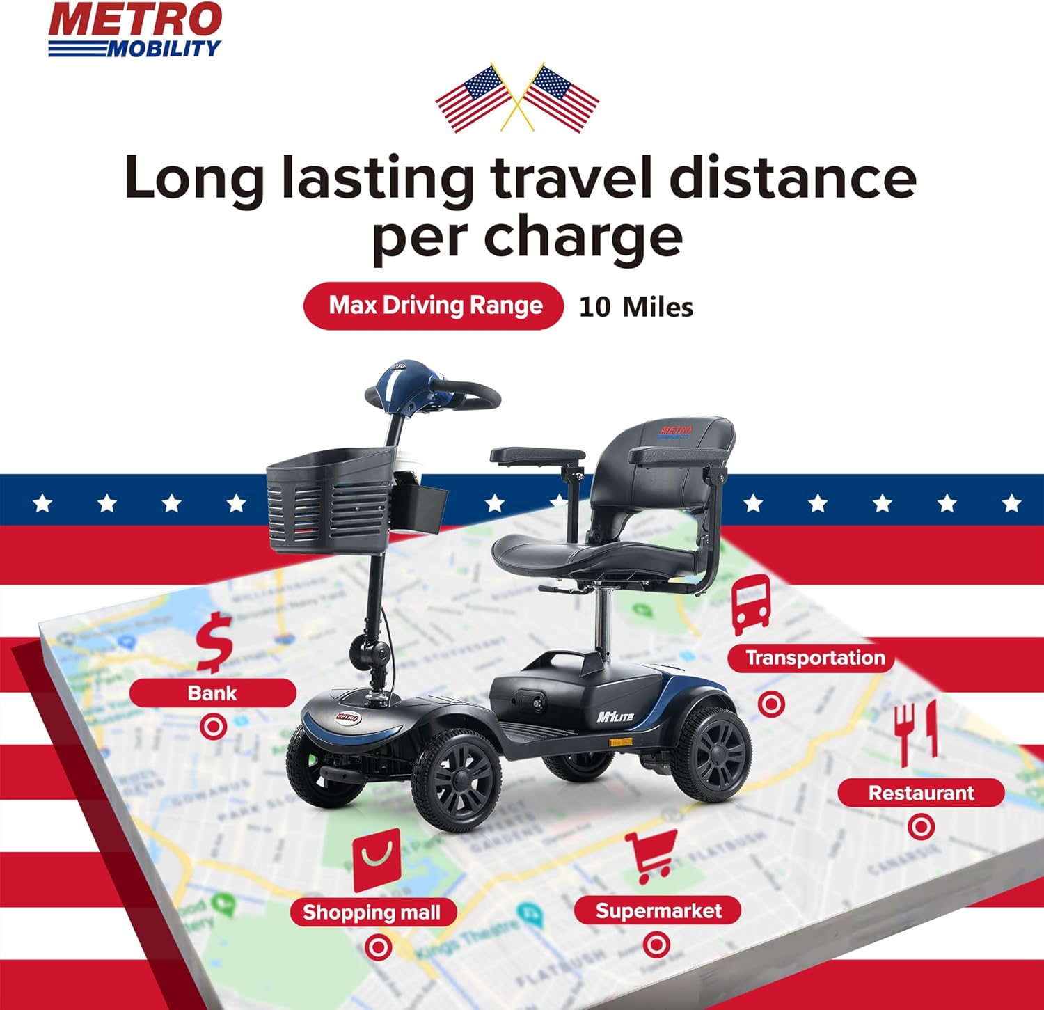 Folding Mobility Scooter for Seniors 4 Wheel Scooter for Adults Electric Medical Scooter Compact for Travel - Electric Powered Wheelchair Device - Compact Heavy Duty Mobile (Light Blue)