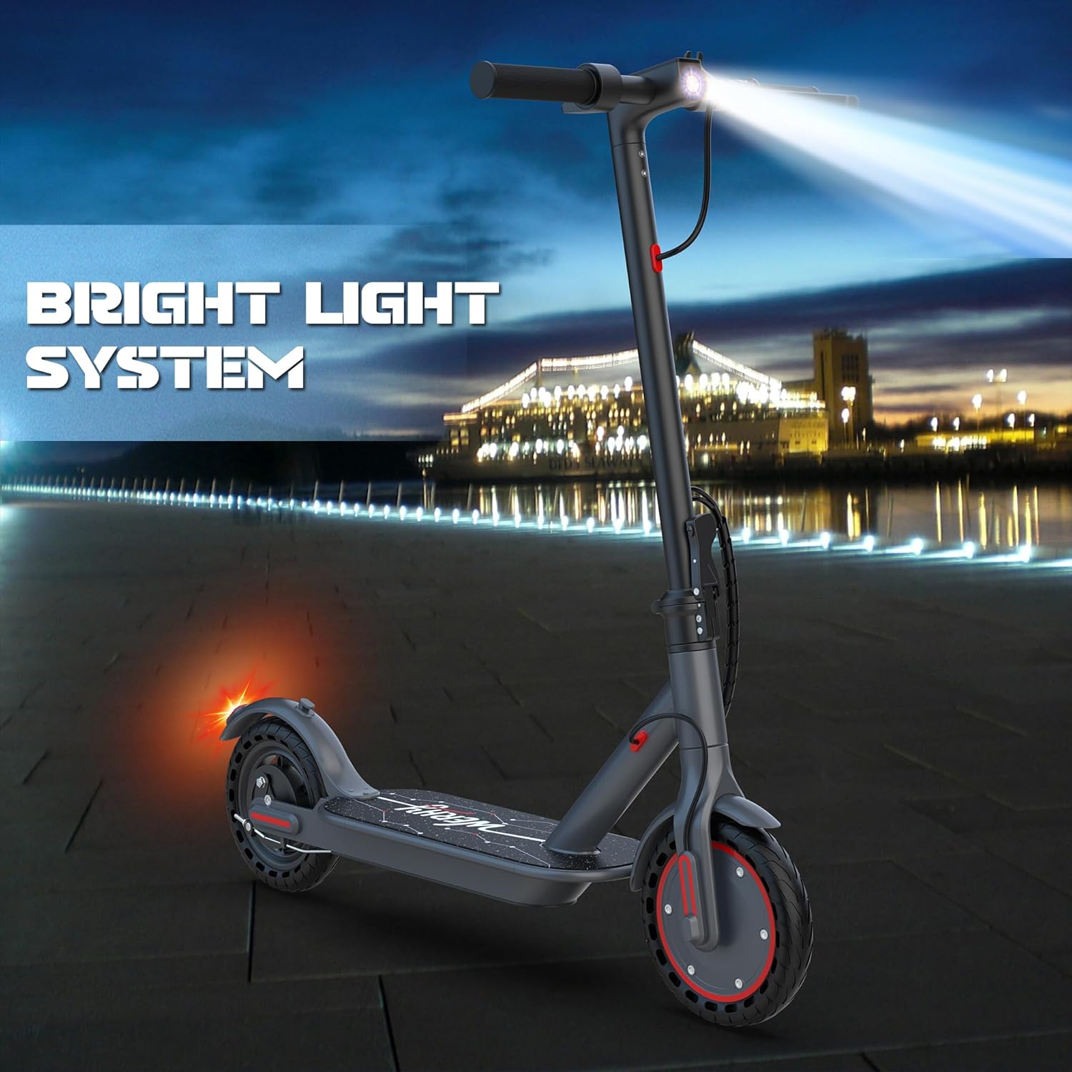 Electric Scooter for Kids 10+, 350W Motor, Max 12Miles Long Range, 19 MPH Max Speed, 8.5" Solid Tire, Lightweight Foldable E-Scooter with Dual Braking, Digital Display, Cruise Control