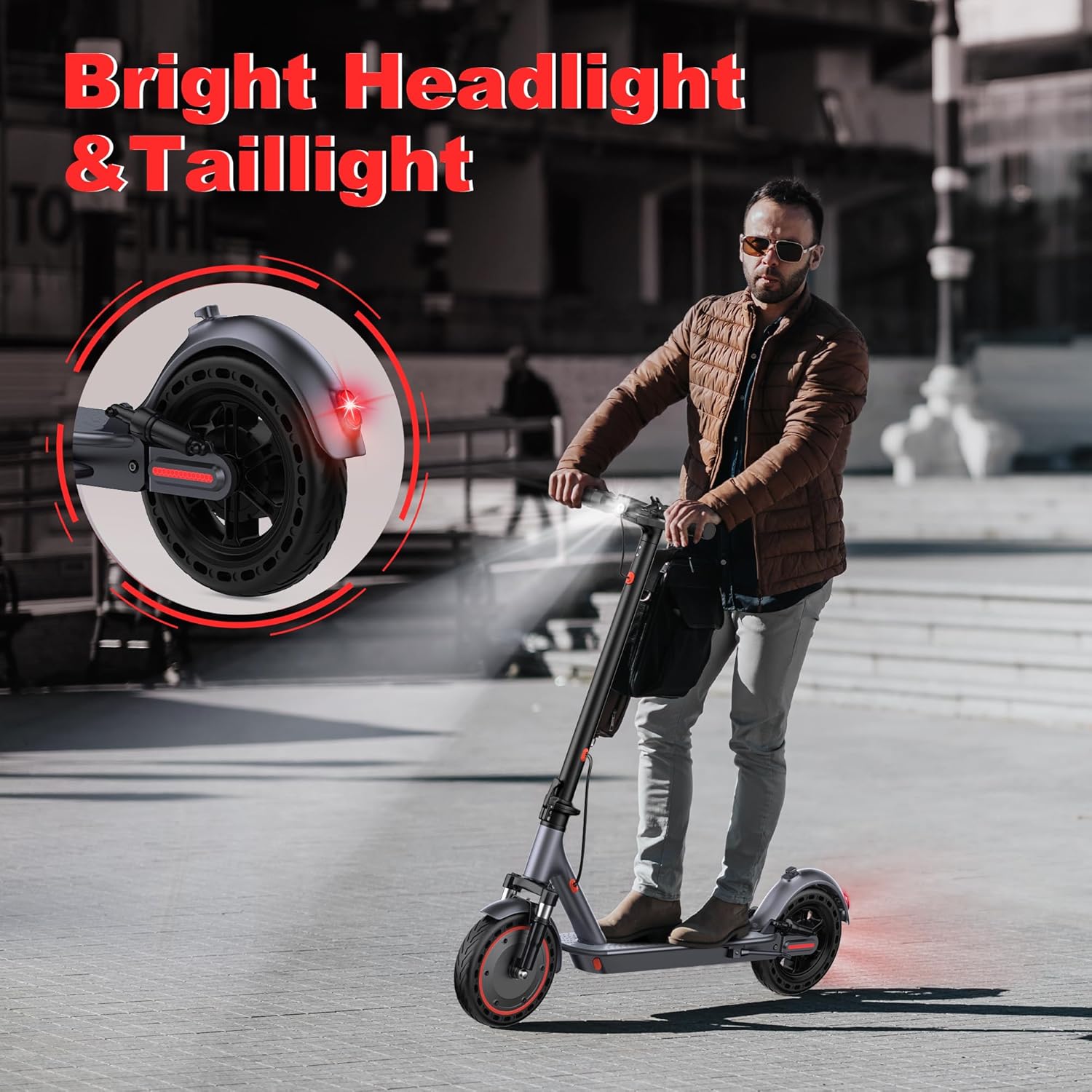 Electric Scooter, 8.5" /10" /14" Tire, 16/19/22 Mph Top Speed, 12/22/27/28/49 Miles Long Range, Folding Escooter for Adults and Teens with Dual Braking,Dual Suspension, App