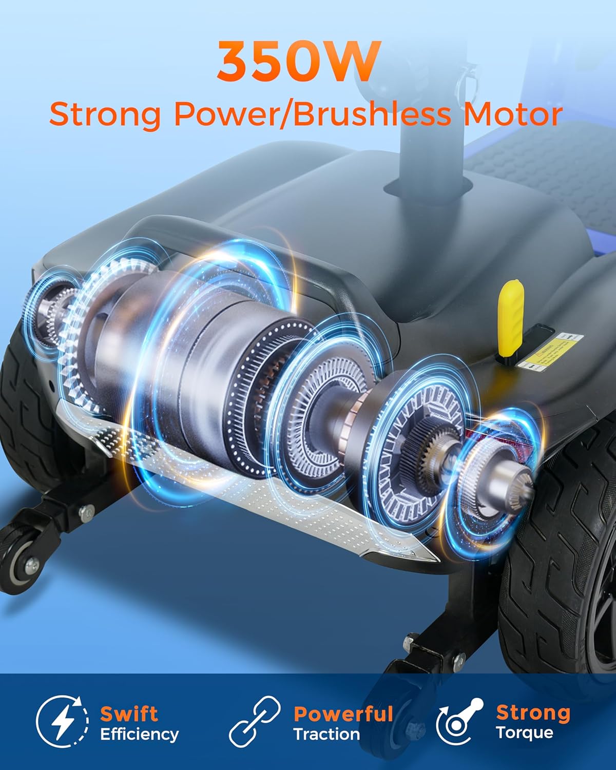 30 Miles Long Range 4 Wheel Electric Mobility Scooter, Foldable Travel Mobility Scooter for Adults with 350W Motor, 300 lb Capacity, 720Wh Battery, Dual Baskets(FSA/HSA Eligible)