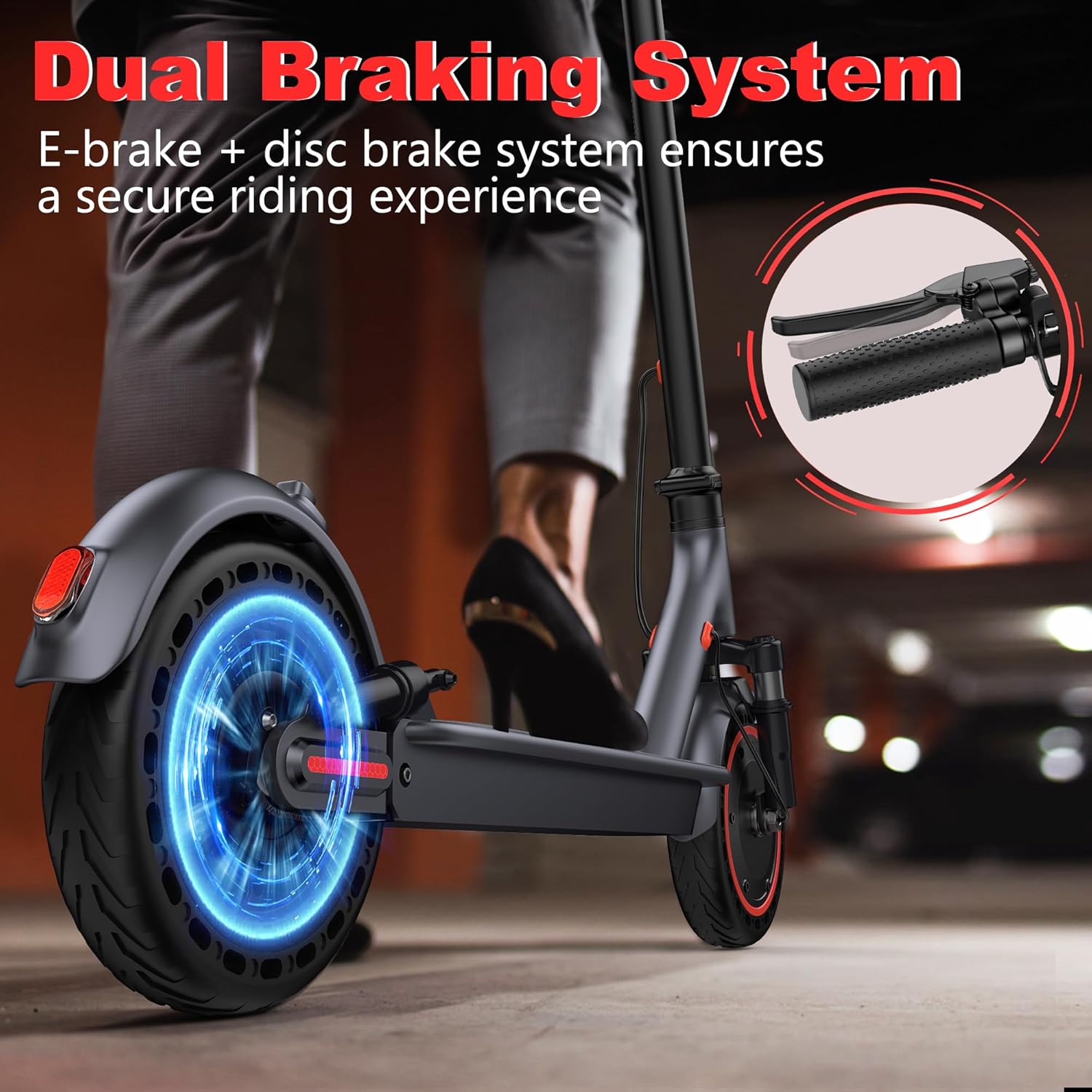 Electric Scooter, 8.5" /10" /14" Tire, 16/19/22 Mph Top Speed, 12/22/27/28/49 Miles Long Range, Folding Escooter for Adults and Teens with Dual Braking,Dual Suspension, App