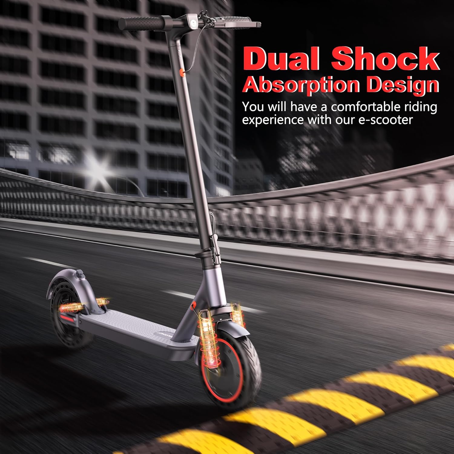 Electric Scooter, 8.5" /10" /14" Tire, 16/19/22 Mph Top Speed, 12/22/27/28/49 Miles Long Range, Folding Escooter for Adults and Teens with Dual Braking,Dual Suspension, App