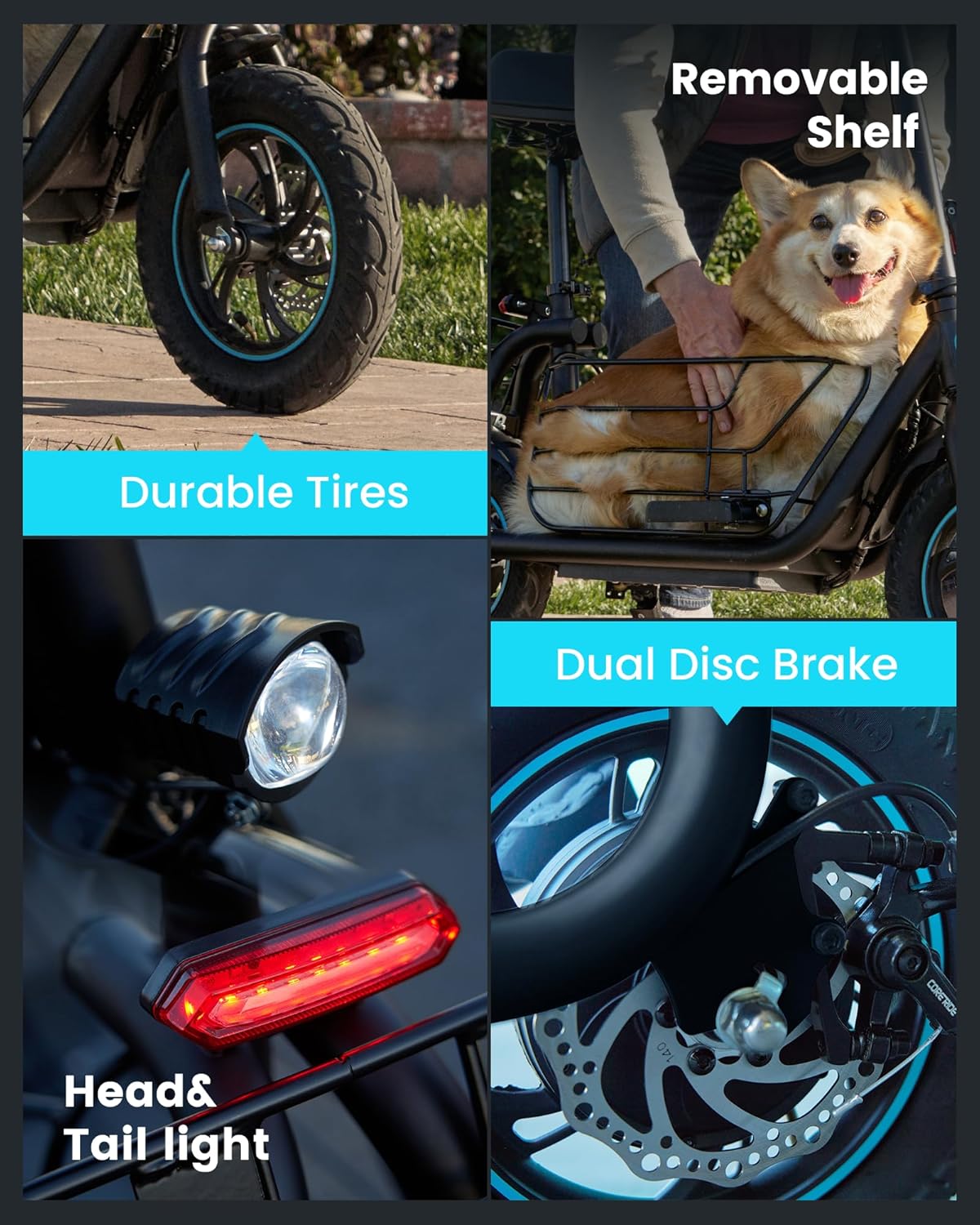 Gyroor Adults Electric Scooter with Large Middle Basket, 550W Motor 18.6 MPH 20 Mile Distance, Foldable E-Scooter with seat for Pets & Cargo