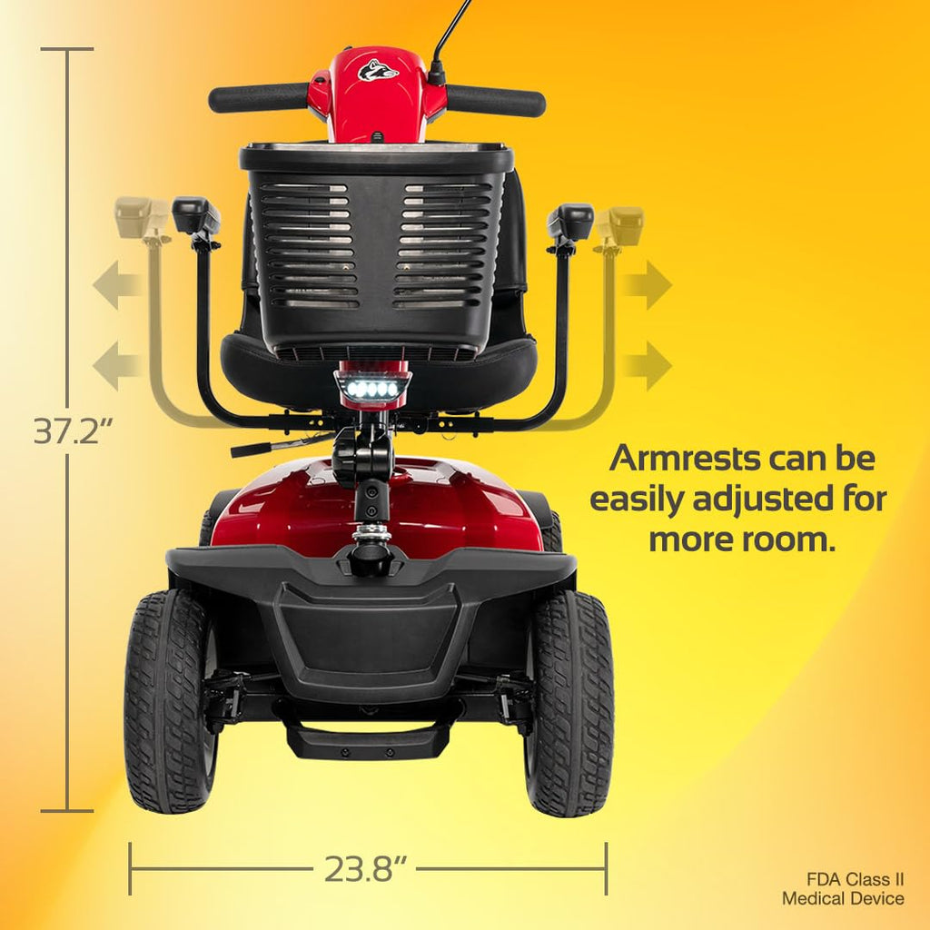 Rascal Conquest 4-Wheel Heavy-Duty Outdoor Mobility Scooter, Weather-Resistent, Long-Range Battery-Powered Electric Travel, 350lb Capacity, Battery Incl