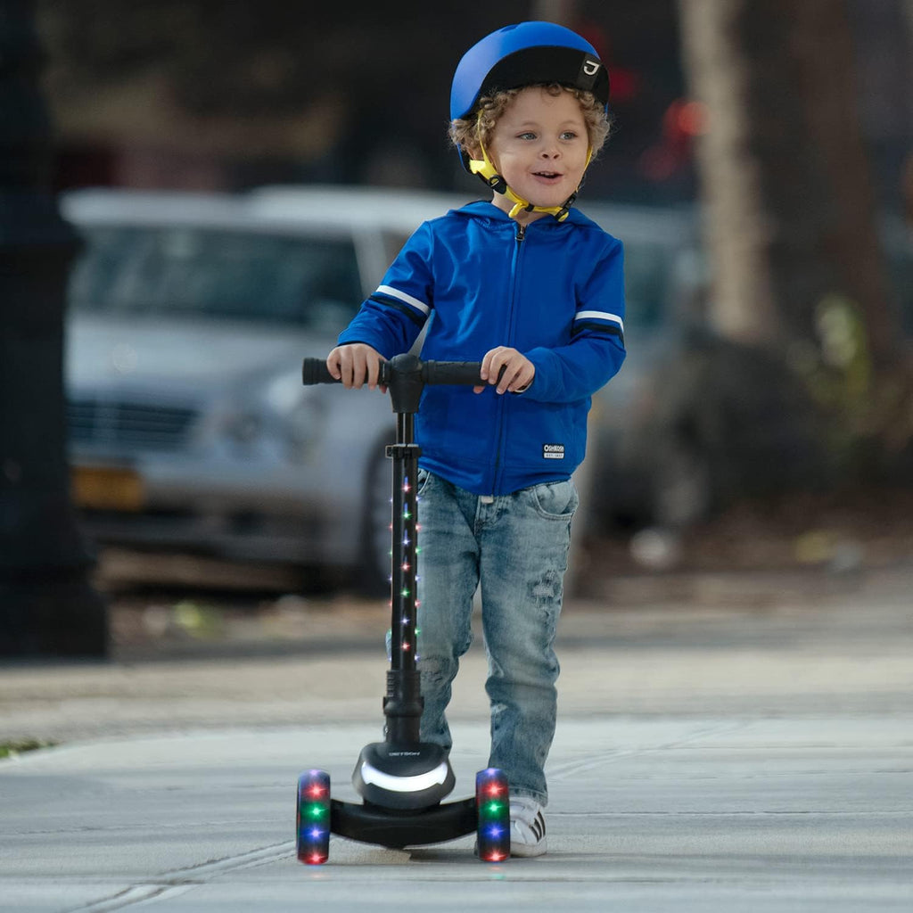 Jetson 3-Wheel Light-Up Kick Scooter, Lights on Stem & Wheels, Height Adjustable Handlebar, Rear Brake, Foldable, Ages 3+