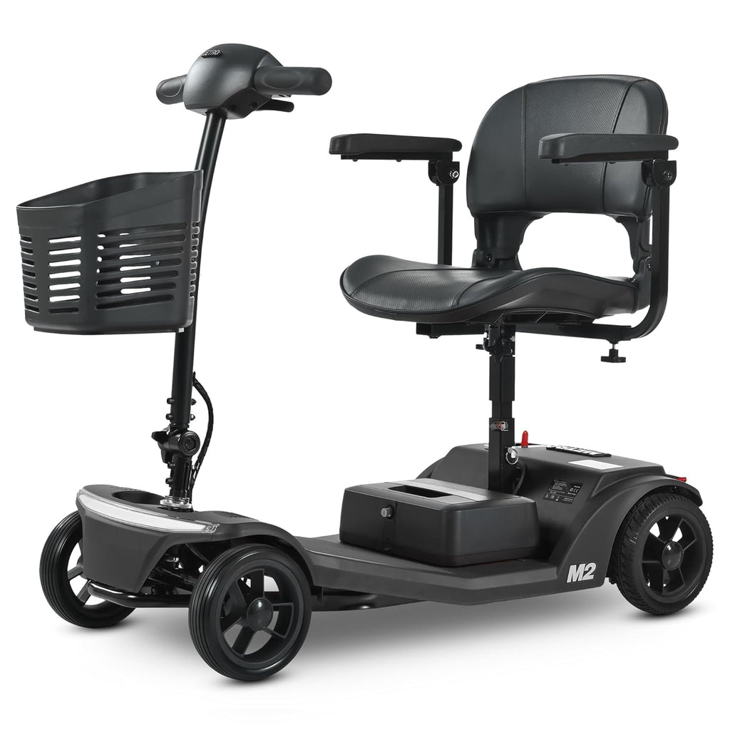 Electric Foldable Mobility Scooter for Adults 4 Wheel Mobility, 330lbs Max Weight,10-15miles Per Charge Electric Powered Wheelchair Power Scooters Black