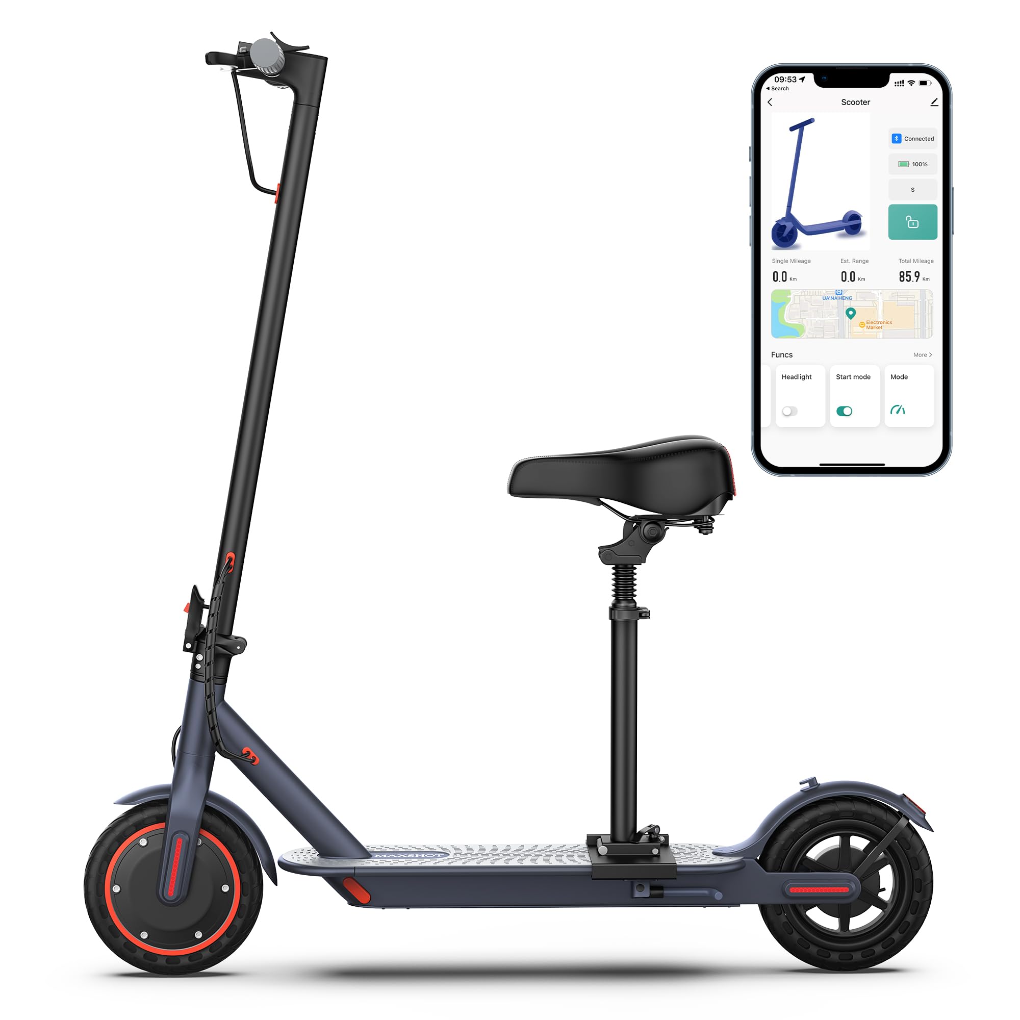 Electric Scooter for Adults, 8.5/10/14" Tires, 19/22Mph, 350W/500W Motor, 21-28 Miles Range, Folding E-Scooter with Dual Suspension,APP(V1/SPRO/MAX/PRO/X1/X1PRO)