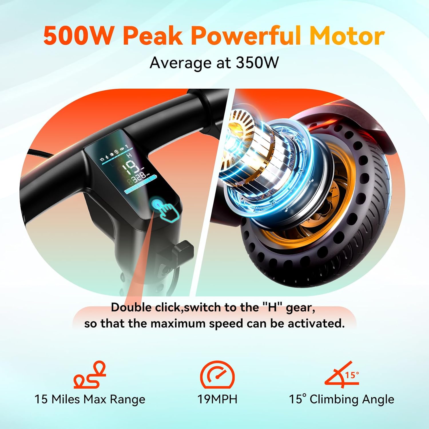 TST Electric Scooter for Adult, Up to 19 MPH and 20 Miles Long Range E Scooter, 8.5"/10" Solid and Pneumatic Tire, Portable Folding EScooter with Dual Brakes, Commuting Escooter App Control