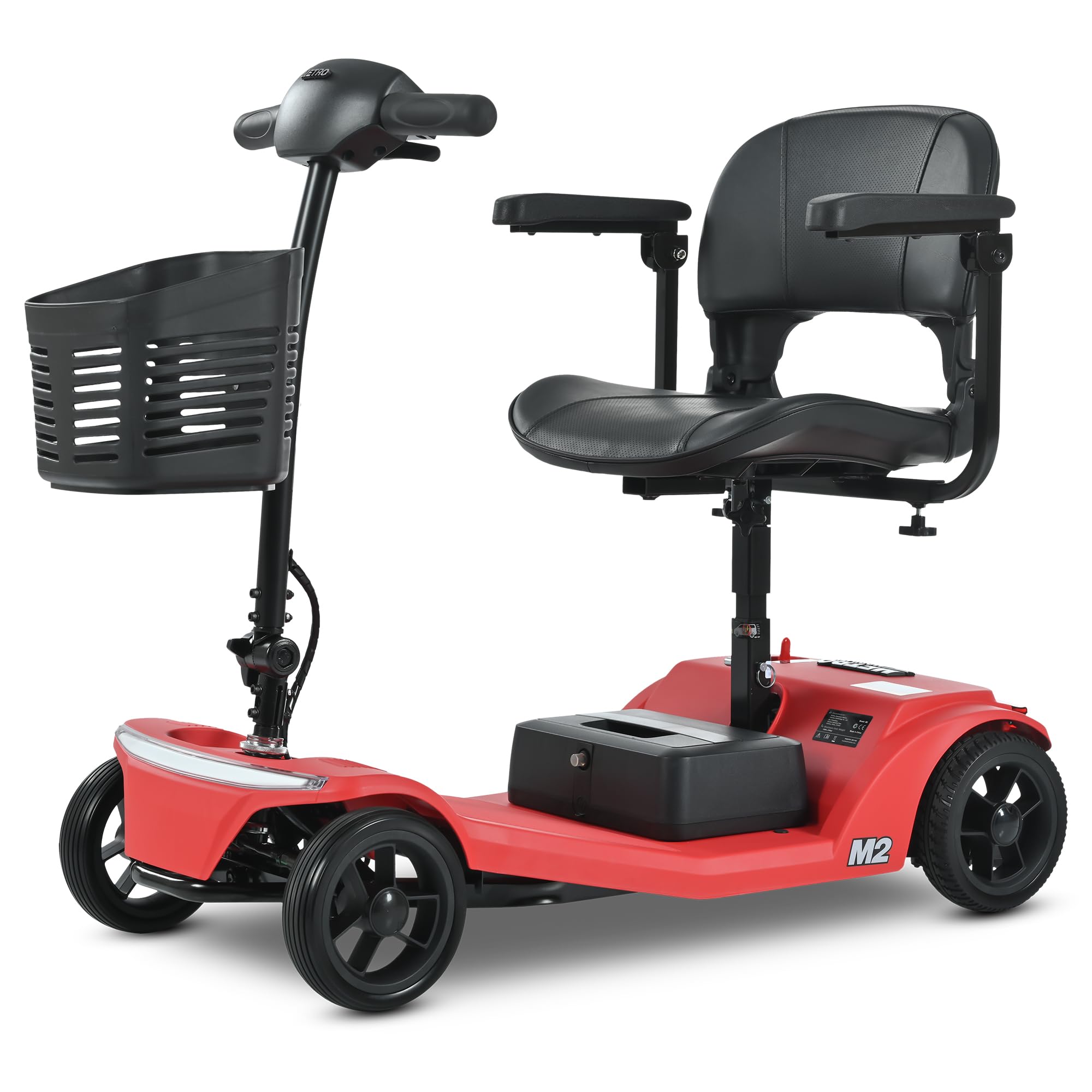 Electric Foldable Mobility Scooter for Adults 4 Wheel Mobility, 330lbs Max Weight,10-15miles Per Charge Electric Powered Wheelchair Power Scooters Black