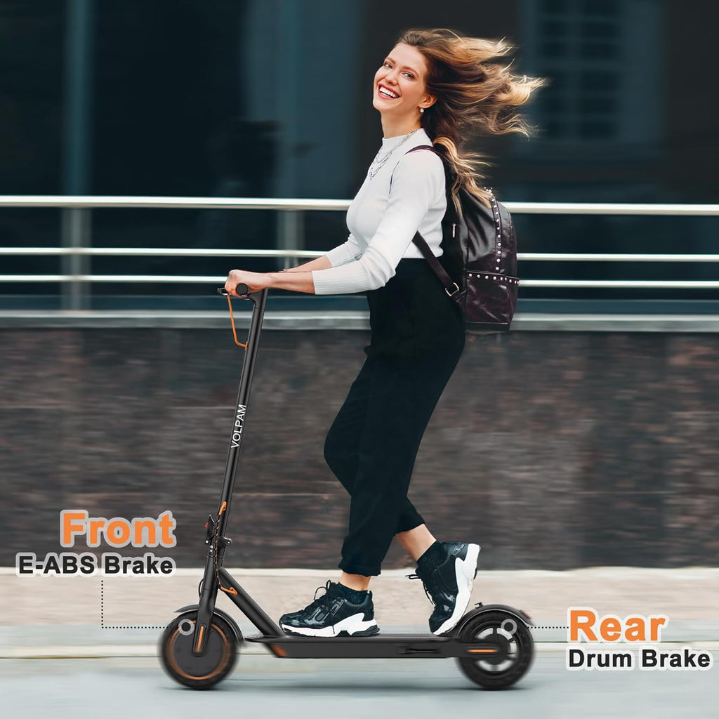 VOLPAM Electric Scooter, 350W/500W Powerful Motor, 8.5"/10" Solid Tires, 19/22Mph, 28/21/12 Miles Range,Dual Braking