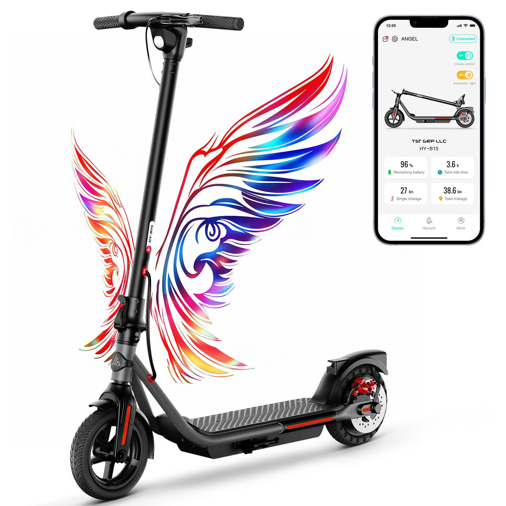 TST Electric Scooter for Adult, Up to 19 MPH and 20 Miles Long Range E Scooter, 8.5"/10" Solid and Pneumatic Tire, Portable Folding EScooter with Dual Brakes, Commuting Escooter App Control