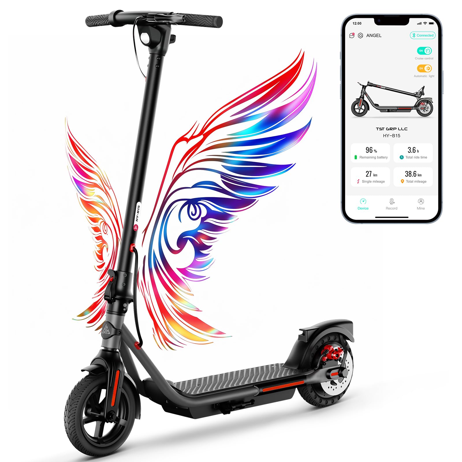 TST Electric Scooter for Adult, Up to 19 MPH and 20 Miles Long Range E Scooter, 8.5"/10" Solid and Pneumatic Tire, Portable Folding EScooter with Dual Brakes, Commuting Escooter App Control