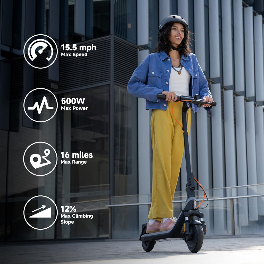 Segway Ninebot E2 Plus II/ E2 Pro Electric Scooter, 15.5 mph Top Speed, Front Suspension (E2P2 Only), Portable Kick Scooter for Adults, UL-2272 2271 Certified