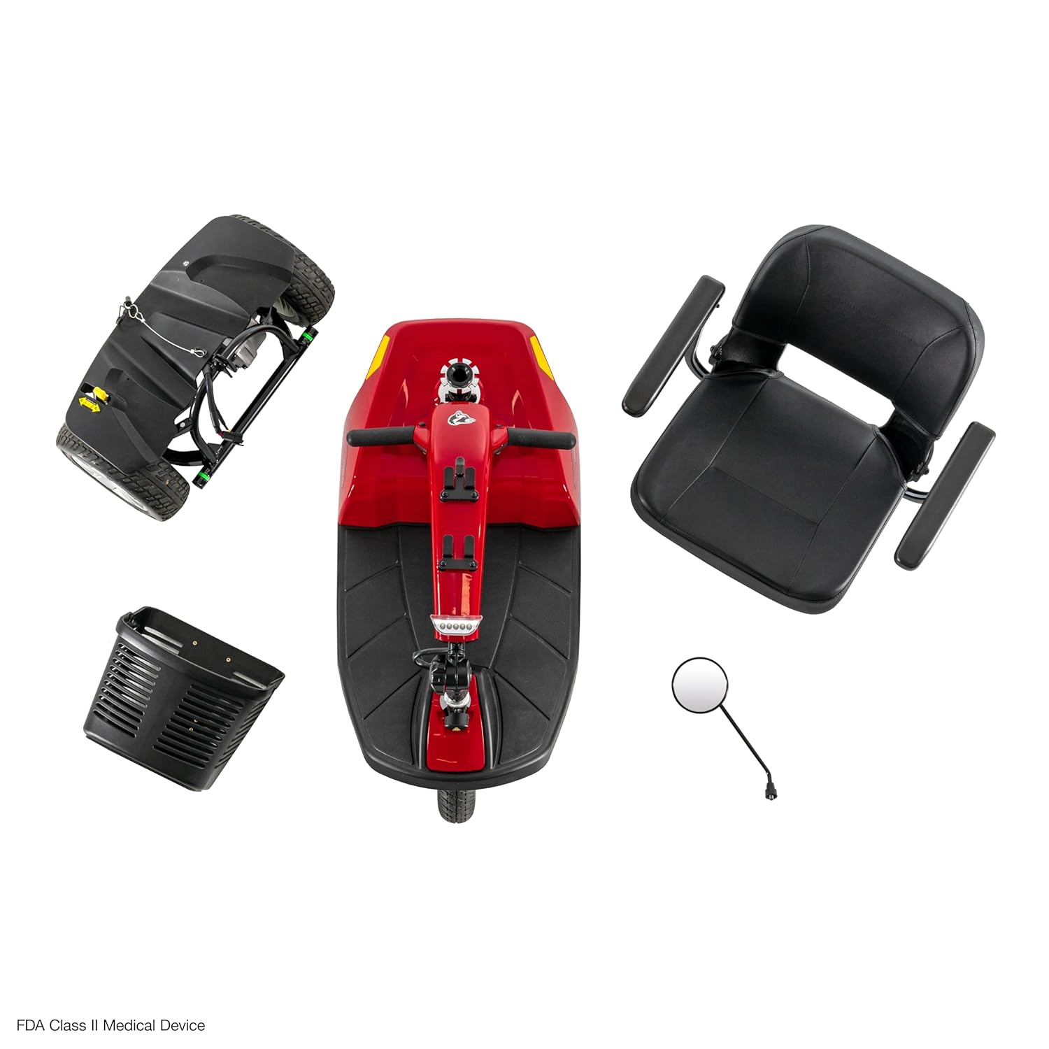 Rascal Conquest 3-Wheel Heavy-Duty Outdoor Mobility Scooter, Weather-Resistent, Long-Range Battery-Powered Electric Travel, 350lb Capacity, Battery Incl
