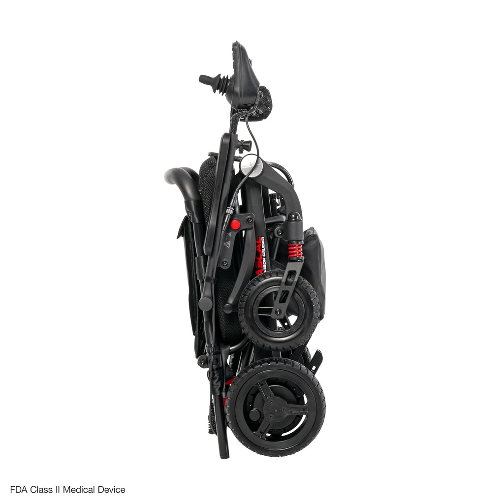 Rascal Carbon Cruiser Battery-Powered Electric Folding Wheelchair, Smooth-Glide Premium Suspension, Joystick Navigation, Lightweight, Portable, Compact