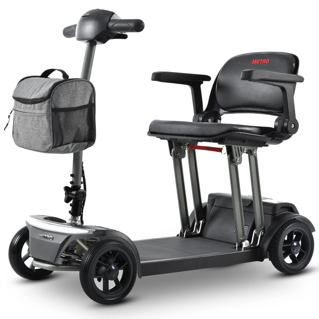 Electric Foldable Mobility Scooter for Adults 4 Wheel Mobility, 330lbs Max Weight,10-15miles Per Charge Electric Powered Wheelchair Power Scooters Black