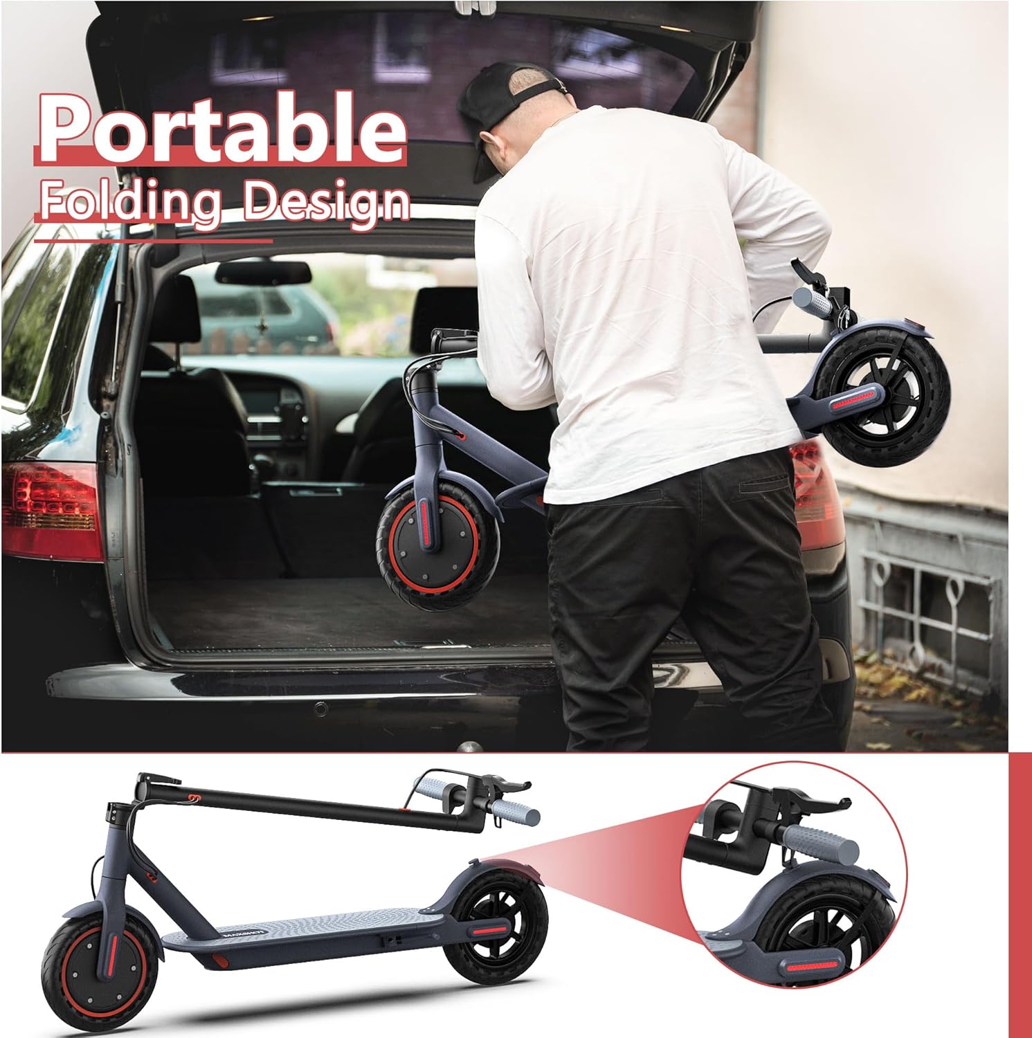 Electric Scooter for Adults, 8.5/10/14" Tires, 19/22Mph, 350W/500W Motor, 21-28 Miles Range, Folding E-Scooter with Dual Suspension,APP(V1/SPRO/MAX/PRO/X1/X1PRO)