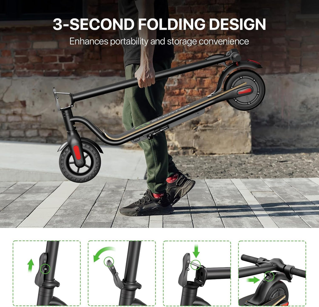 MEGAWHEELS Electric Scooter,Electric Scooter Adults,8in Honeycomb Tires,250W Motor,Foldable E Scooter for Commuting, Outdoor, Short Travel UL2272-26 lb Lightweight